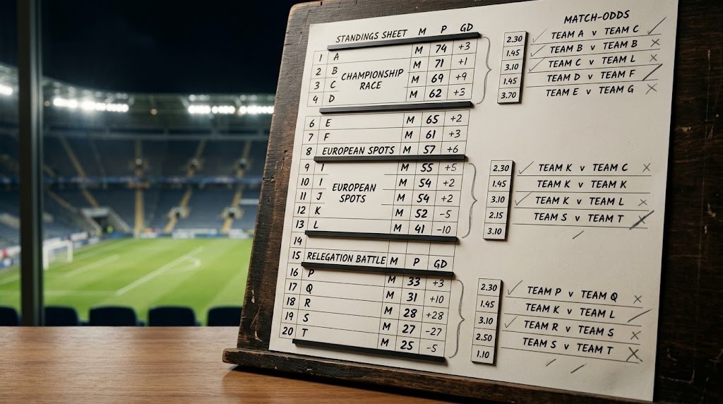 Miniligaerne i Premier League: sådan sætter tabeller blandt direkte konkurrenter kampodds i perspektiv'