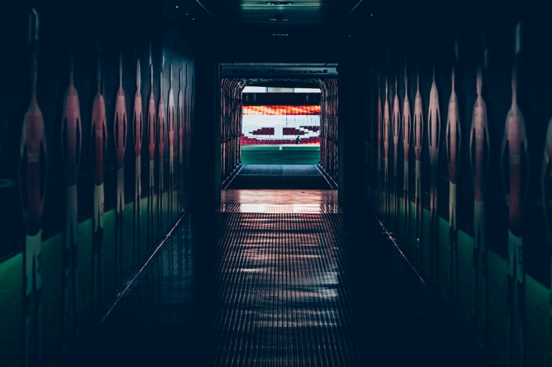 Spillergang i et fodboldstadion